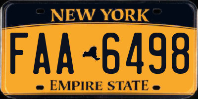 NY license plate FAA6498