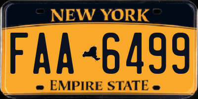 NY license plate FAA6499