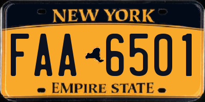 NY license plate FAA6501