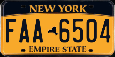 NY license plate FAA6504