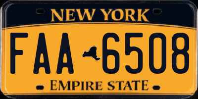 NY license plate FAA6508