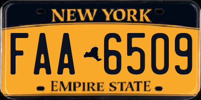 NY license plate FAA6509