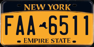 NY license plate FAA6511