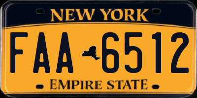 NY license plate FAA6512