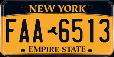 NY license plate FAA6513