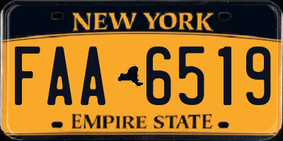 NY license plate FAA6519