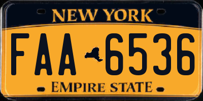 NY license plate FAA6536