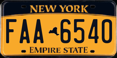 NY license plate FAA6540