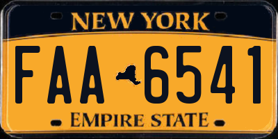 NY license plate FAA6541