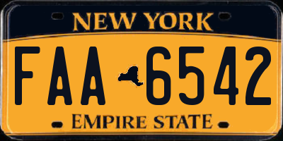 NY license plate FAA6542