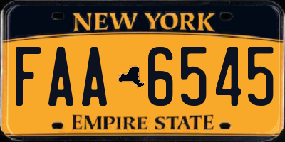 NY license plate FAA6545