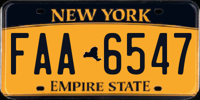 NY license plate FAA6547