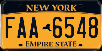 NY license plate FAA6548