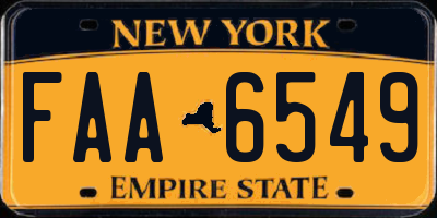 NY license plate FAA6549