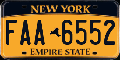 NY license plate FAA6552