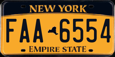 NY license plate FAA6554