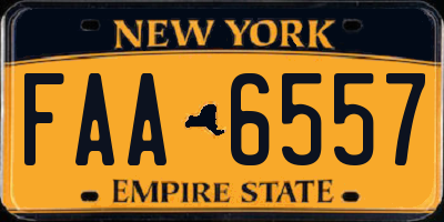 NY license plate FAA6557