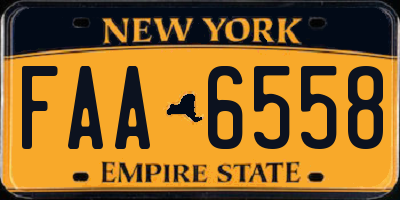 NY license plate FAA6558