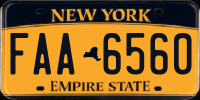 NY license plate FAA6560