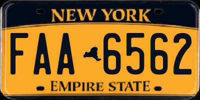 NY license plate FAA6562