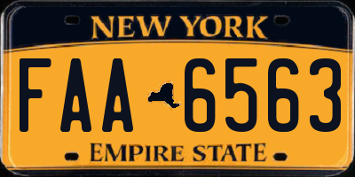 NY license plate FAA6563