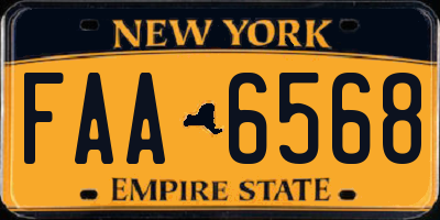 NY license plate FAA6568