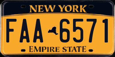 NY license plate FAA6571