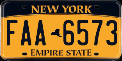 NY license plate FAA6573