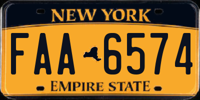 NY license plate FAA6574