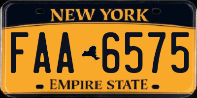 NY license plate FAA6575