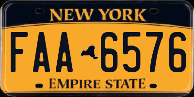 NY license plate FAA6576