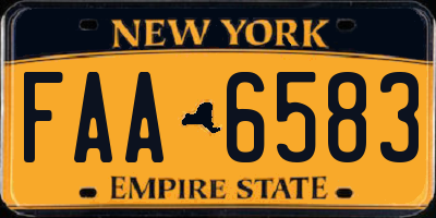 NY license plate FAA6583