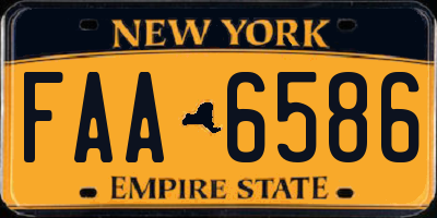 NY license plate FAA6586