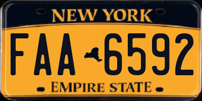 NY license plate FAA6592