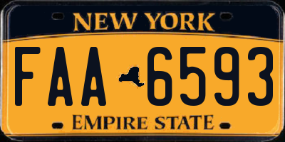 NY license plate FAA6593