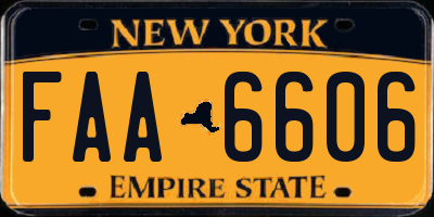 NY license plate FAA6606