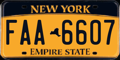 NY license plate FAA6607