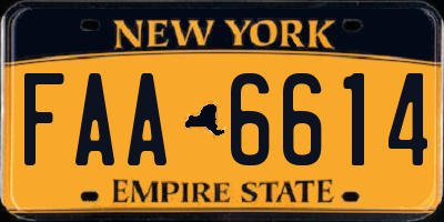 NY license plate FAA6614