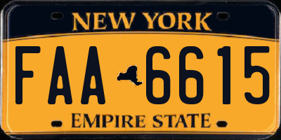 NY license plate FAA6615