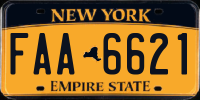 NY license plate FAA6621