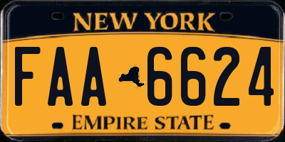 NY license plate FAA6624