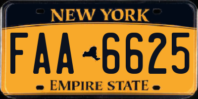 NY license plate FAA6625