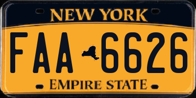 NY license plate FAA6626