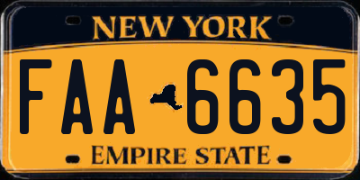 NY license plate FAA6635