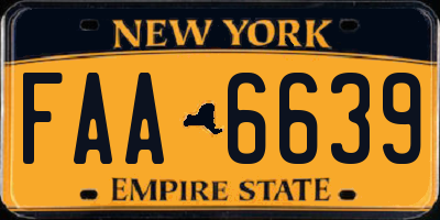 NY license plate FAA6639