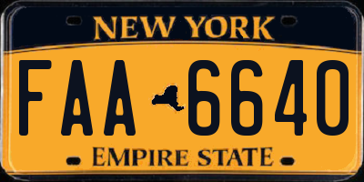 NY license plate FAA6640