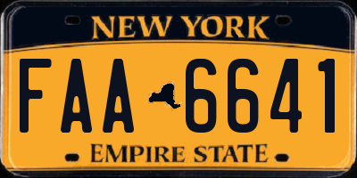 NY license plate FAA6641