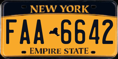 NY license plate FAA6642