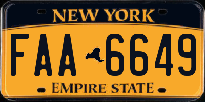 NY license plate FAA6649