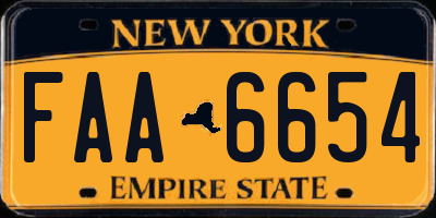 NY license plate FAA6654